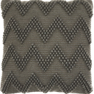 Dark Gray Chevron Detail Throw Pillow