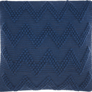 Boho Indigo Textural Chevron Throw Pillow