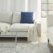 波西米亞風靛藍紋理人字形抱枕