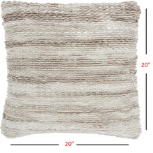 Petite Taupe And White Striped Throw Pillow