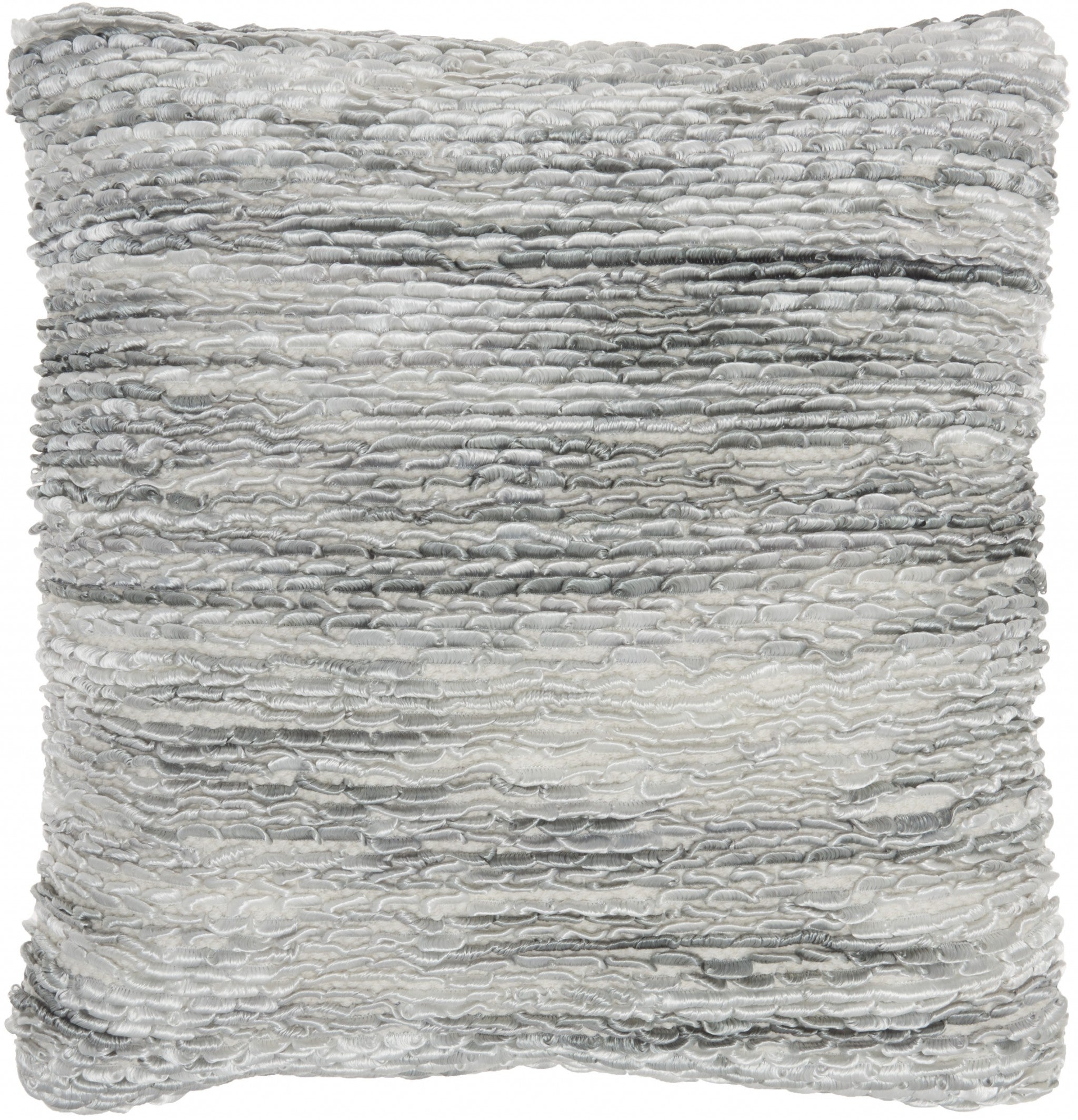 Petite Gray And White Striped Throw Pillow