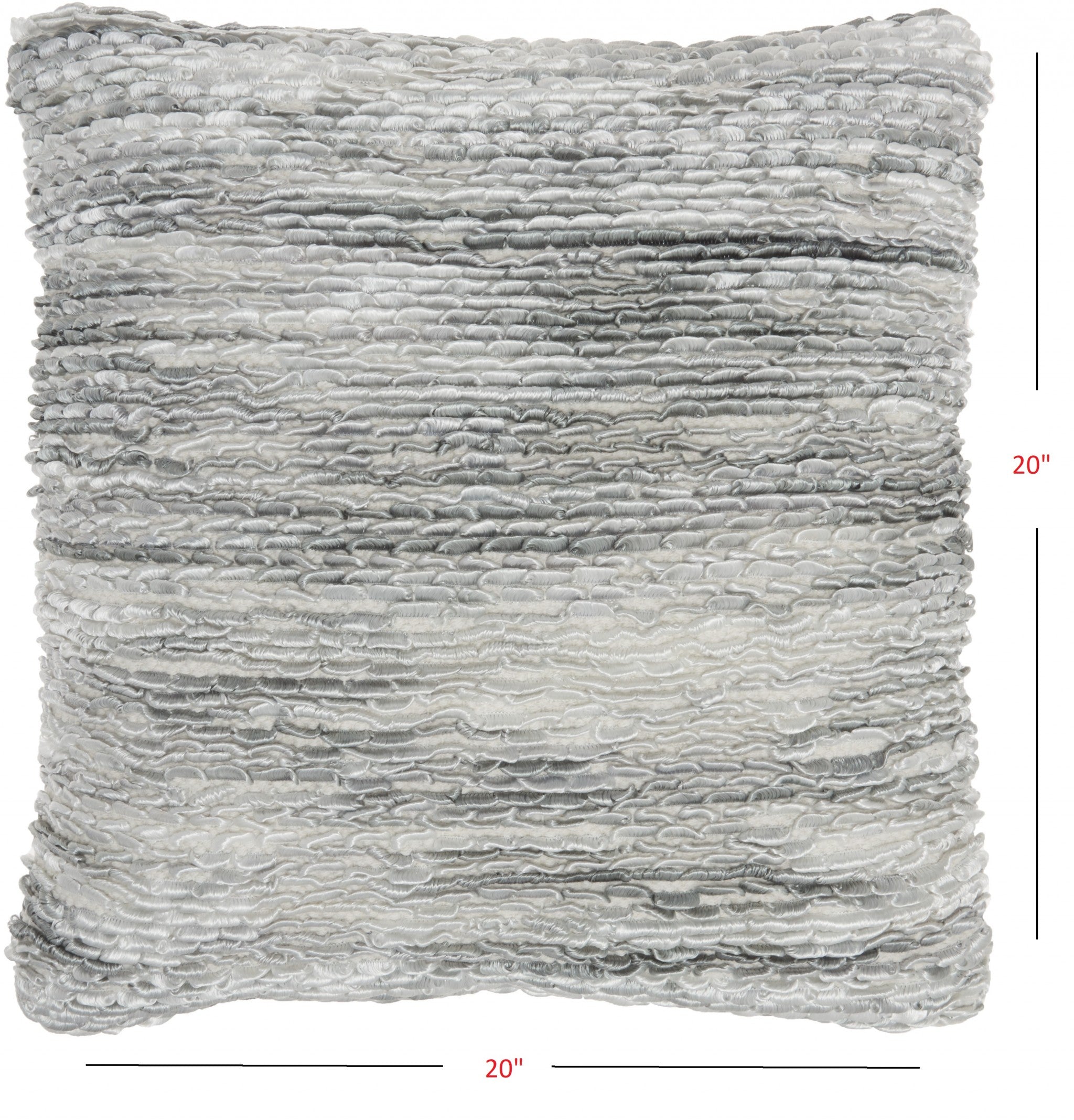 Petite Gray And White Striped Throw Pillow