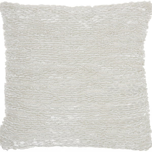 Petite White Striped Throw Pillow