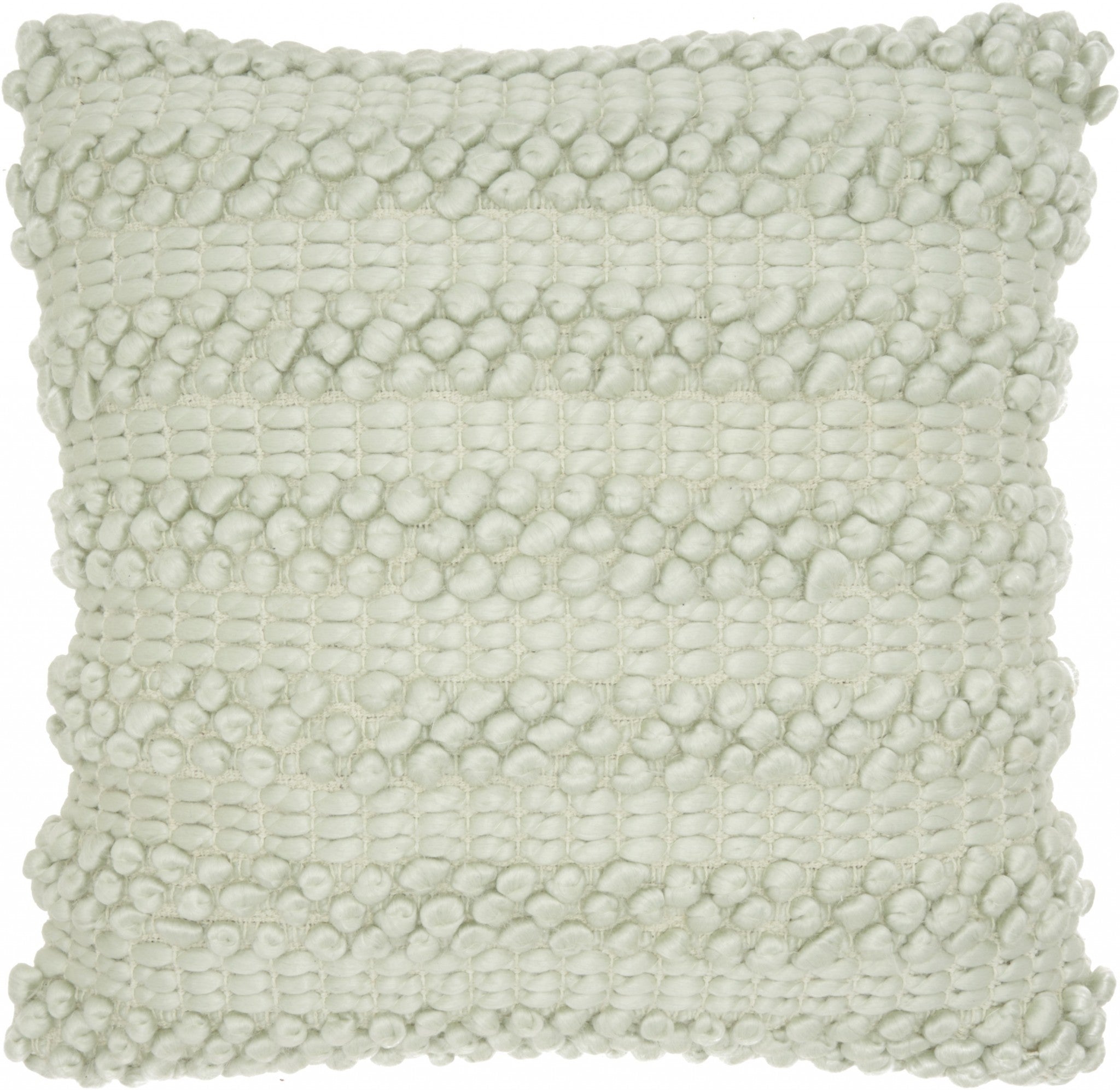 Xl Mint Green Pom-Pom Detailed Throw Pillow