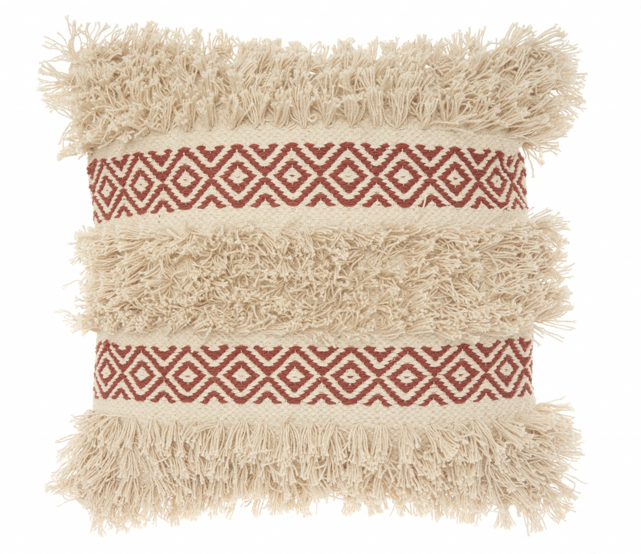 Clay Diamond Patterned Throw Pillow