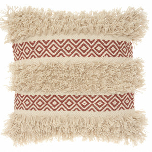 Clay Diamond Patterned Throw Pillow