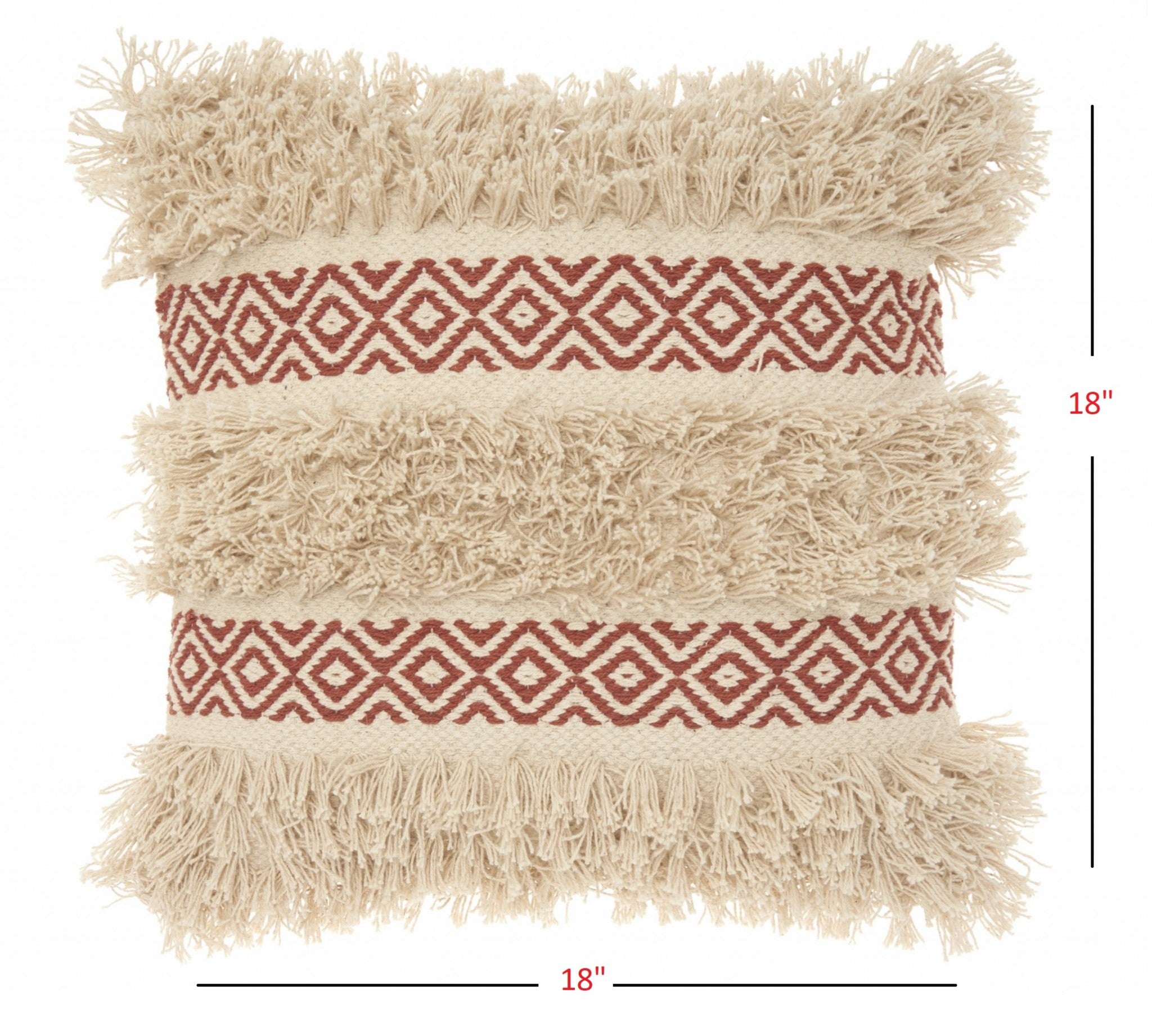 Clay Diamond Patterned Throw Pillow