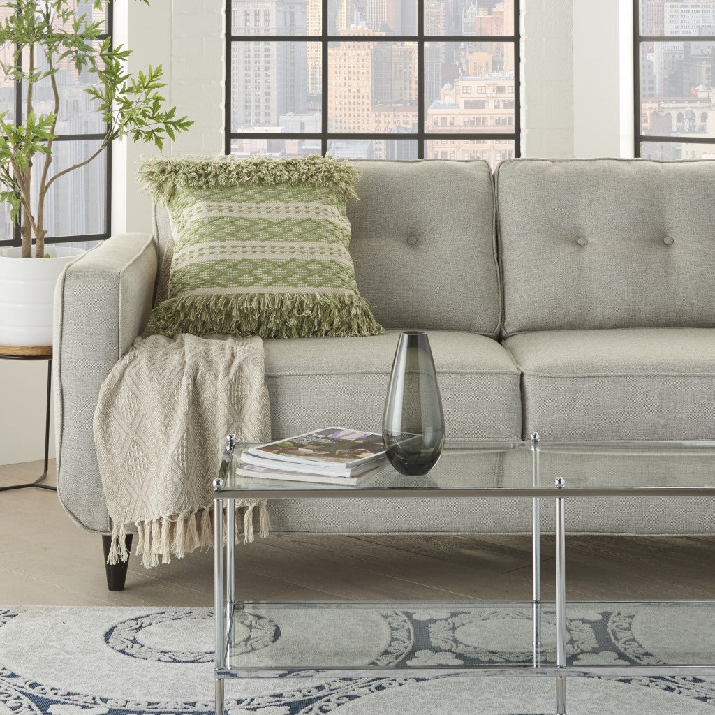 Sage And Ivory Textured Throw Pillow