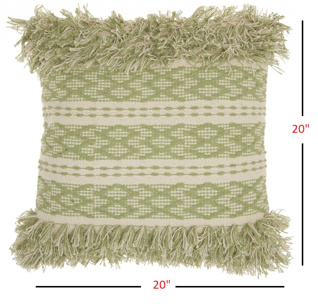 Sage And Ivory Textured Throw Pillow