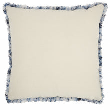Royal Blue And White Shaggy Chevron Throw Pillow
