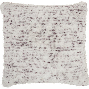Soft Shaggy Purple And White Spotted Throw Pillow