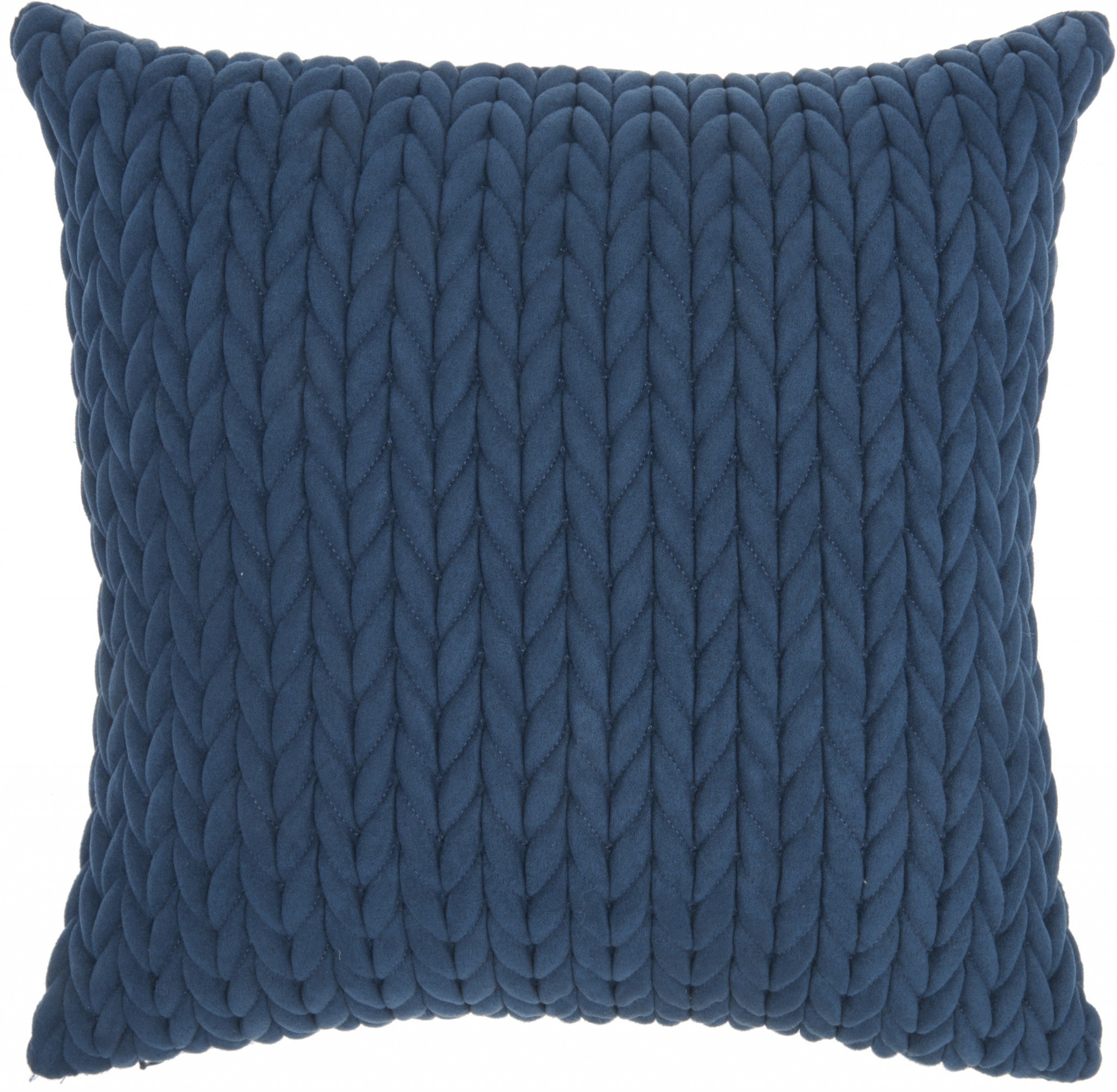 18"X18" Blue Solid Color Polyester Throw Pillow