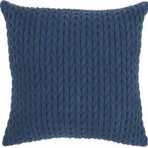 18"X18" Blue Solid Color Polyester Throw Pillow