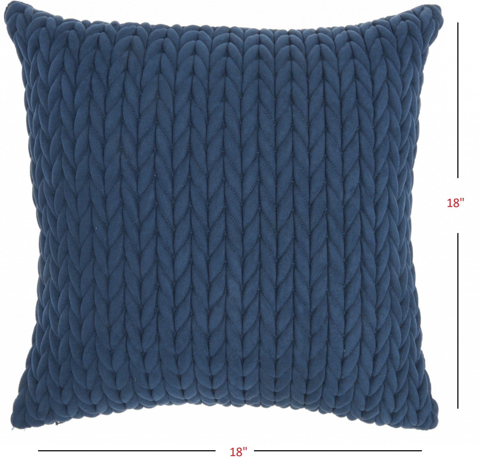 18"X18" Blue Solid Color Polyester Throw Pillow