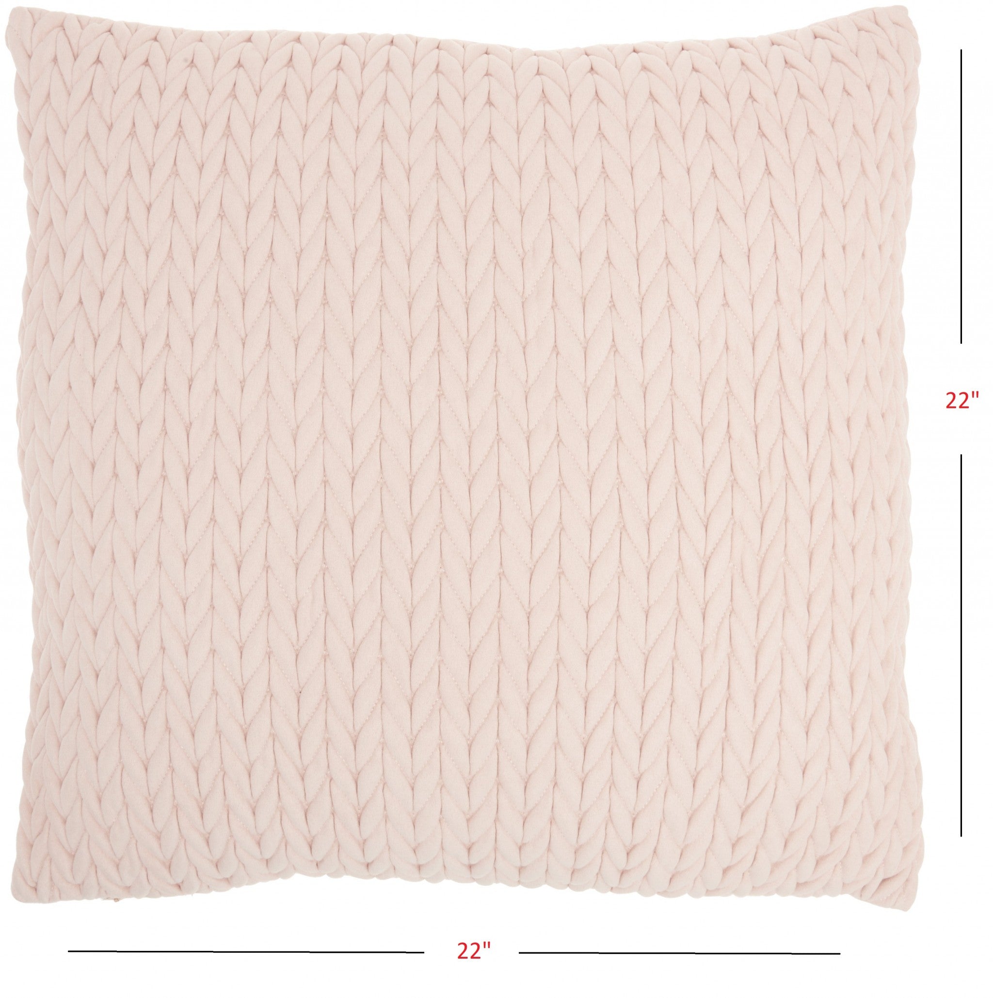 淺粉色 V 形編織抱枕