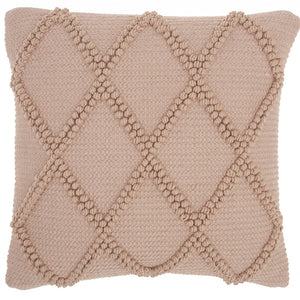 Blush Pink Textured Lattice Throw Pillow