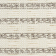 Light Gray And Ivory Textured Stripes Throw Pillow