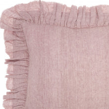Dainty Ruffle Edged Pink Lumbar Pillow