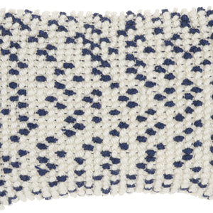 Navy Blue Dotted Lumbar Pillow