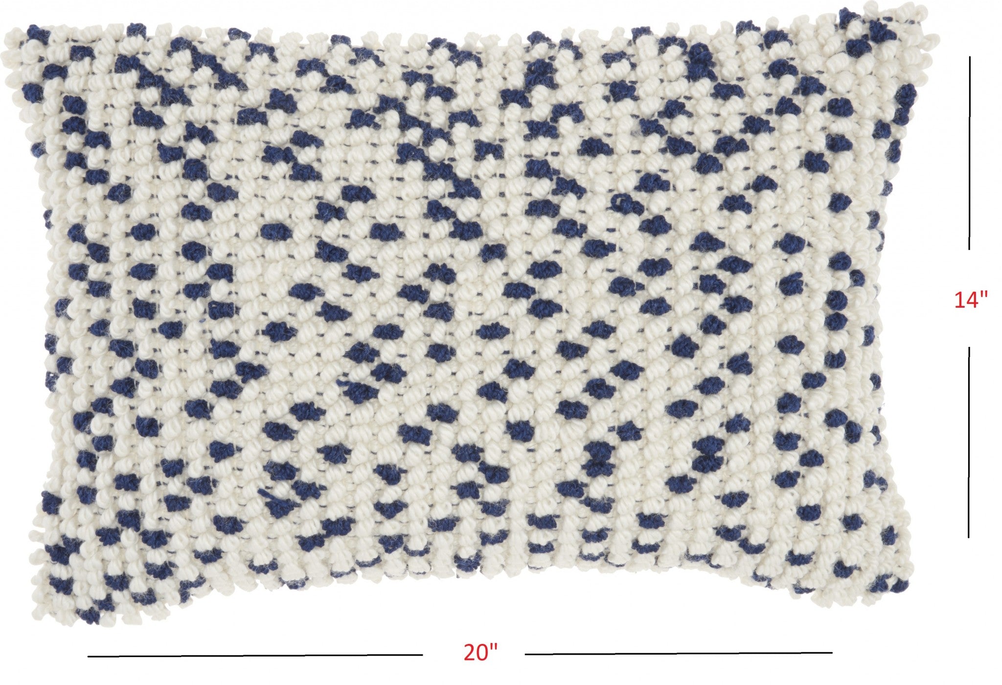 Navy Blue Dotted Lumbar Pillow