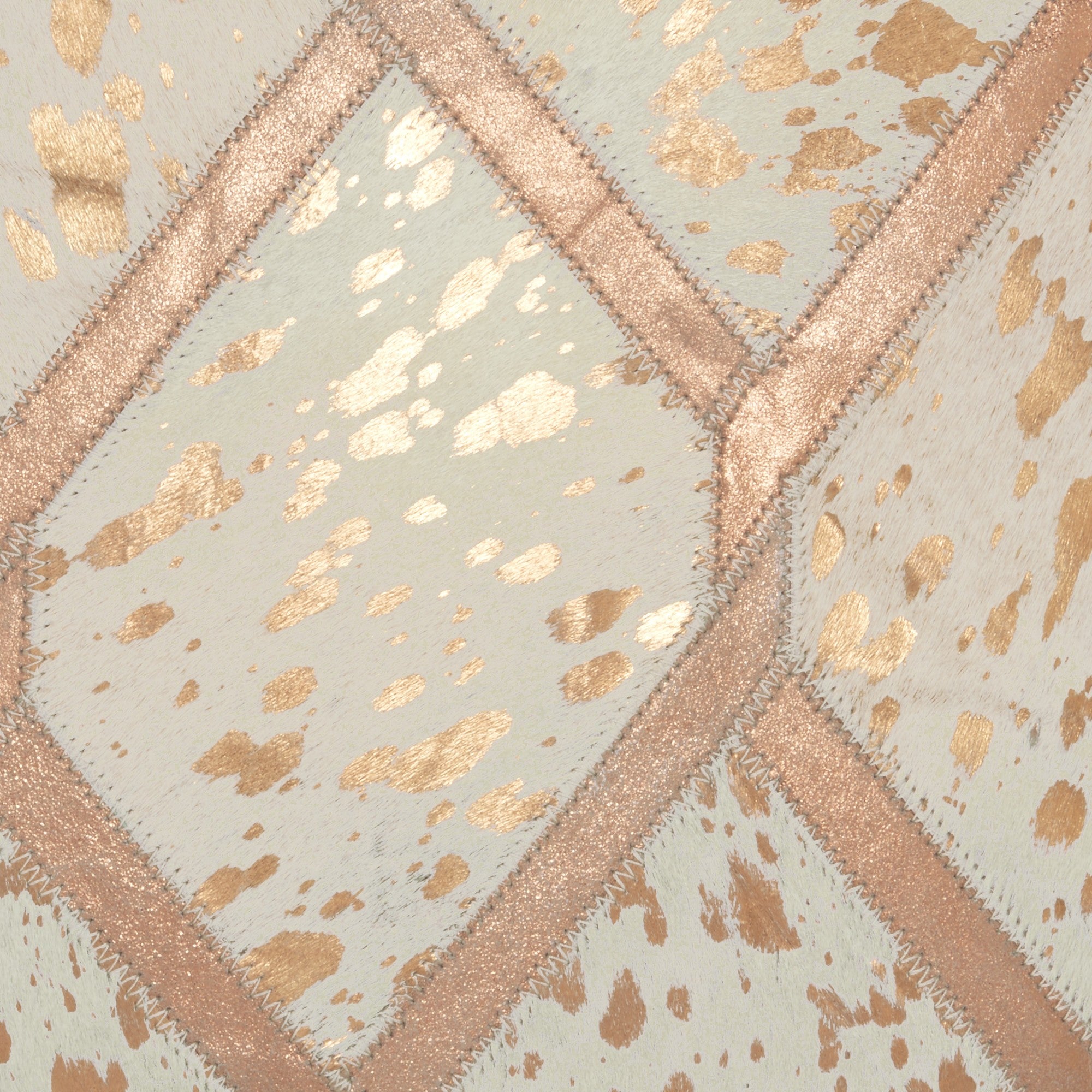 Rose Gold And White Cowhide Throw Pillow