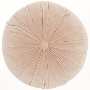 Light Pink Tufted Round Throw Pillow