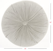 Light Gray Tufted Round Throw Pillow
