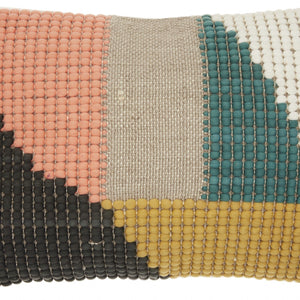 Multicolor Geometric Patch Throw Pillow