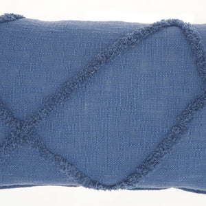 Royal Blue Abstract Shaggy Detail Lumbar Pillow
