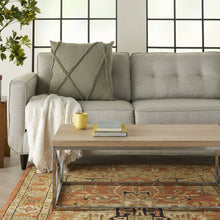 Detalle de Shaggy verde caqui abstracto claro Cojín