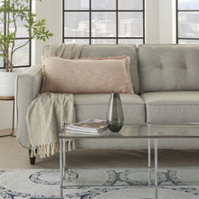 Pink And White Woven Heathered Lumbar Throw Pillow