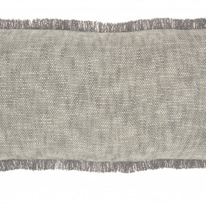 Gray And White Woven Heathered Lumbar Throw Pillow