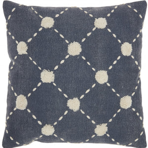 Glamorous Handcrafted Navy Accent Throw Pillow