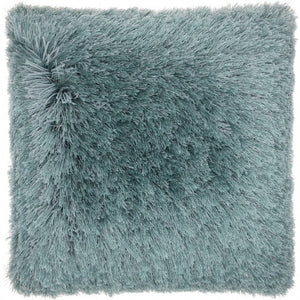 20" Green Metallic Yarn Super Shag Throw Pillow