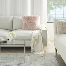 Acento de felpa rosa pelusa Cojín