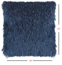 方形海軍藍粗毛抱枕