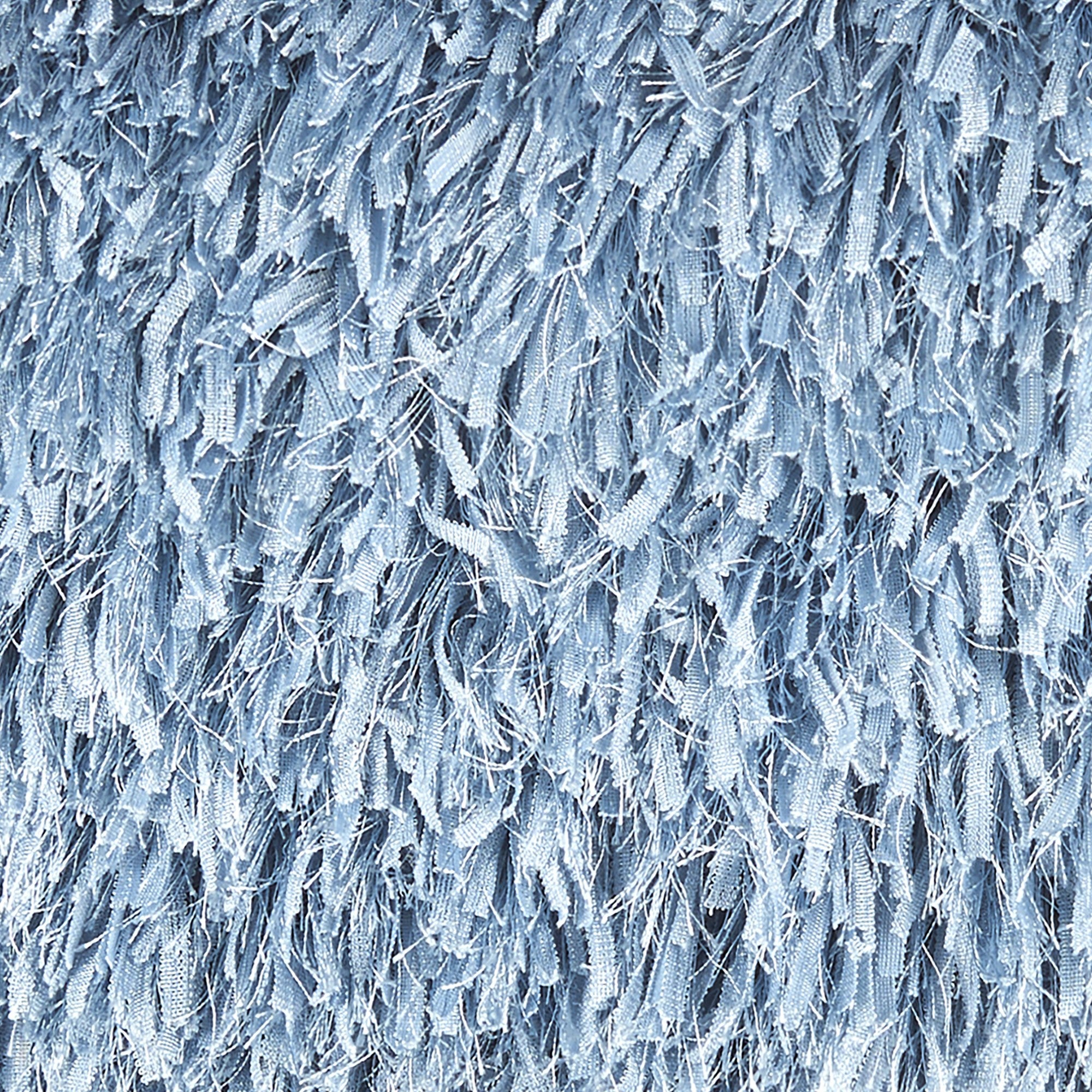 Long Ocean Blue Shag Cojín