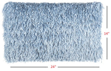 Long Ocean Blue Shag Cojín