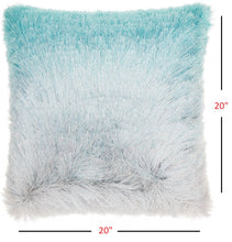 毛絨綠松石銀色抱枕