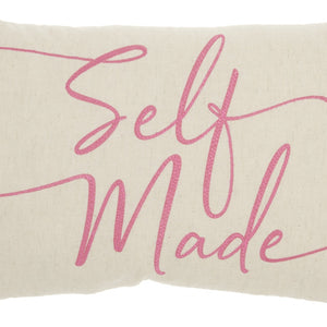 Self Made Pink Decorative Lumbar Throw Pillow