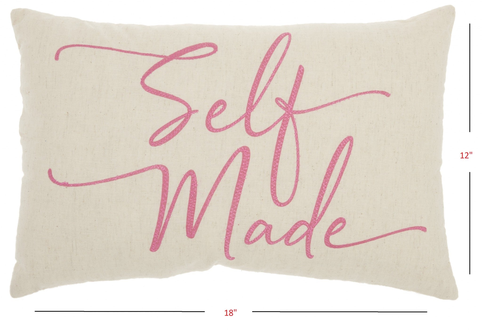 Self Made Pink Decorative Lumbar Throw Pillow