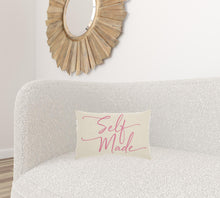 Self Made Pink Decorative Lumbar Throw Pillow