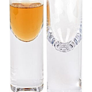Set Of 2 Mouth Blown Crystal Long Shot Glasses