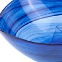10 Contemporay Soft Square Blue Swirl Glass Bowl