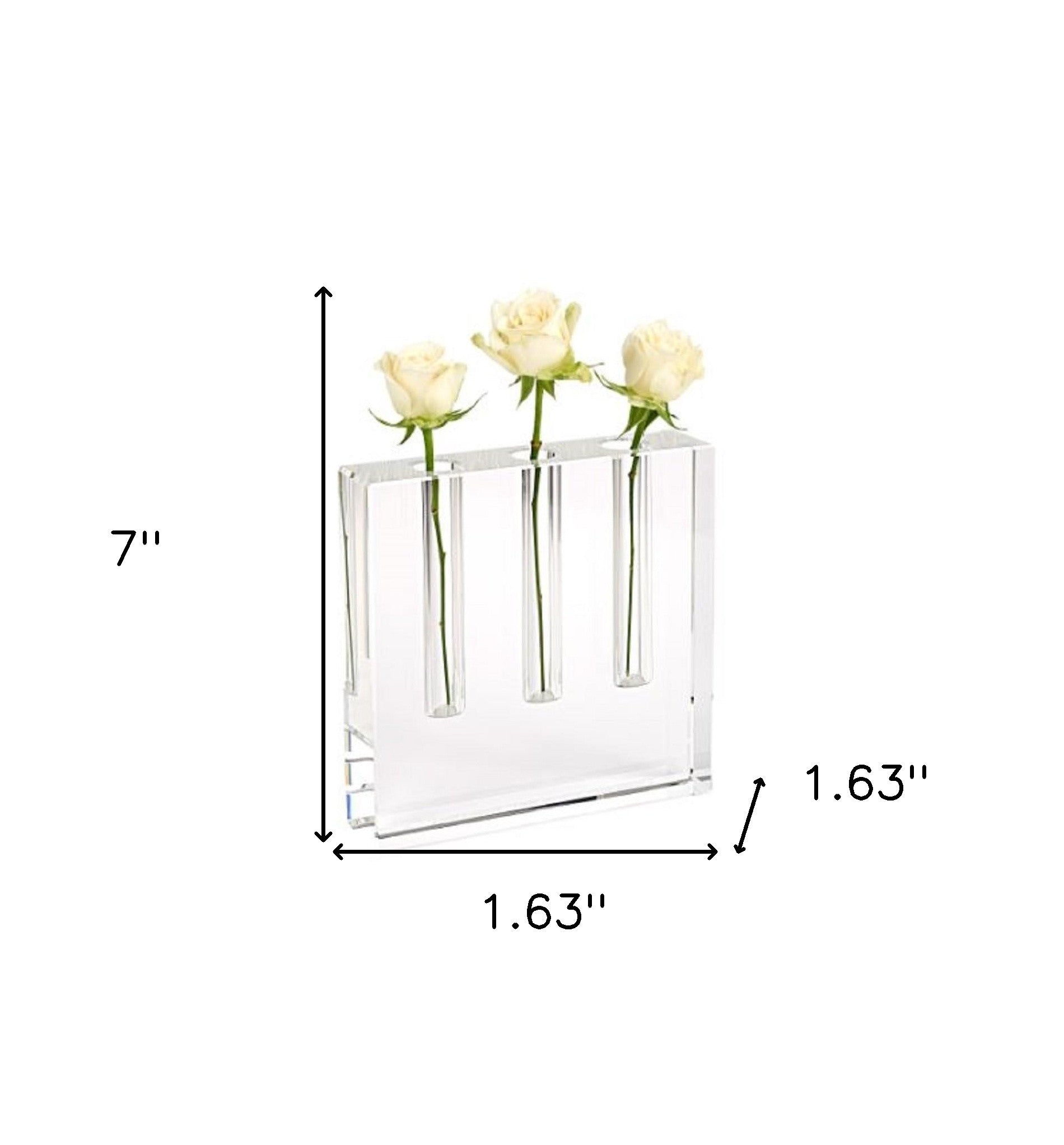 Modern Clear Square Block Optical Crystal Vase