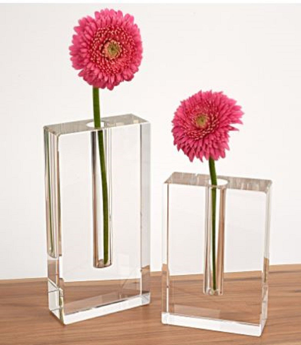 Modern Clear 8 Block Optical Crystal Vase
