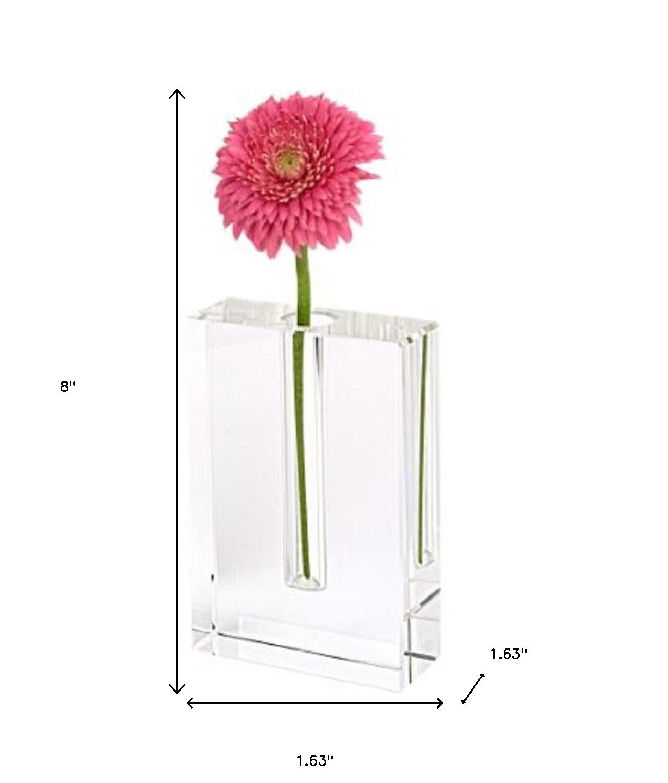 Modern Clear 8 Block Optical Crystal Vase