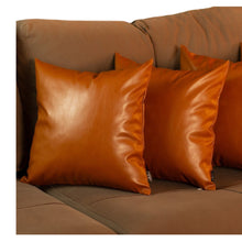 Set Of 4 Brown Faux Leather 20