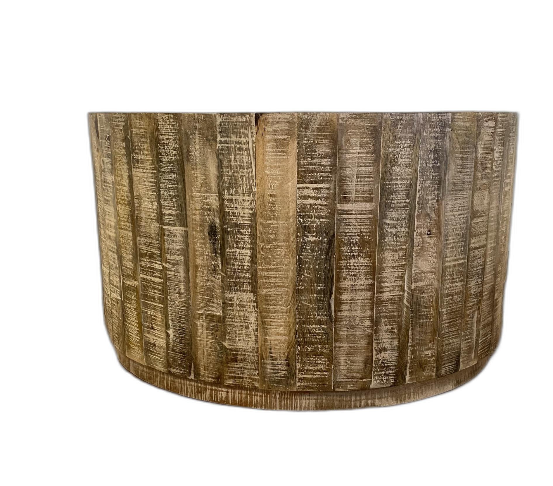 Mesa de centro rústica redonda de tocón actualizada