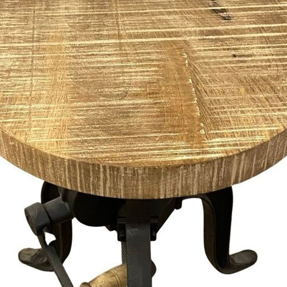 Industrial Adjustable Rustic Crank Stool